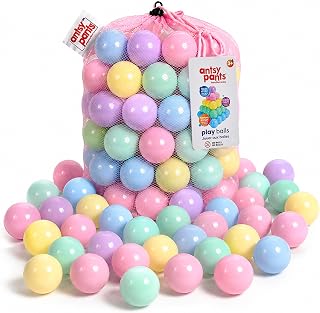 Antsy Pants 100 Ball Pit Balls for Toddlers 1-3, Sensory Toys for Kids | Lightweight BPA-Free Non-Toxic Plastic Balls for Ball Pit with Reusable Bag | Baby Kiddie Pool, Water Toys, Playpen & Party