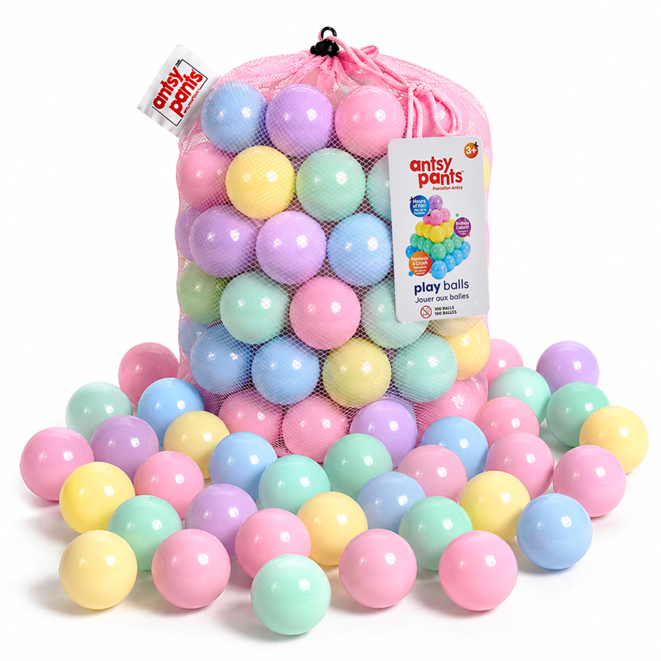 Antsy Pants 100 Ball Pit Balls for Toddlers 1-3, Sensory Toys for Kids | Lightwe