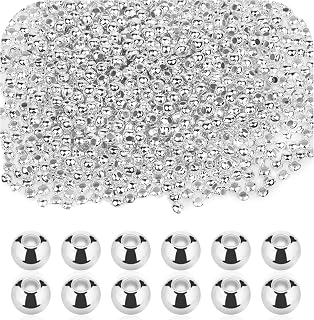 Pack of 1500 small round silver spacer beads