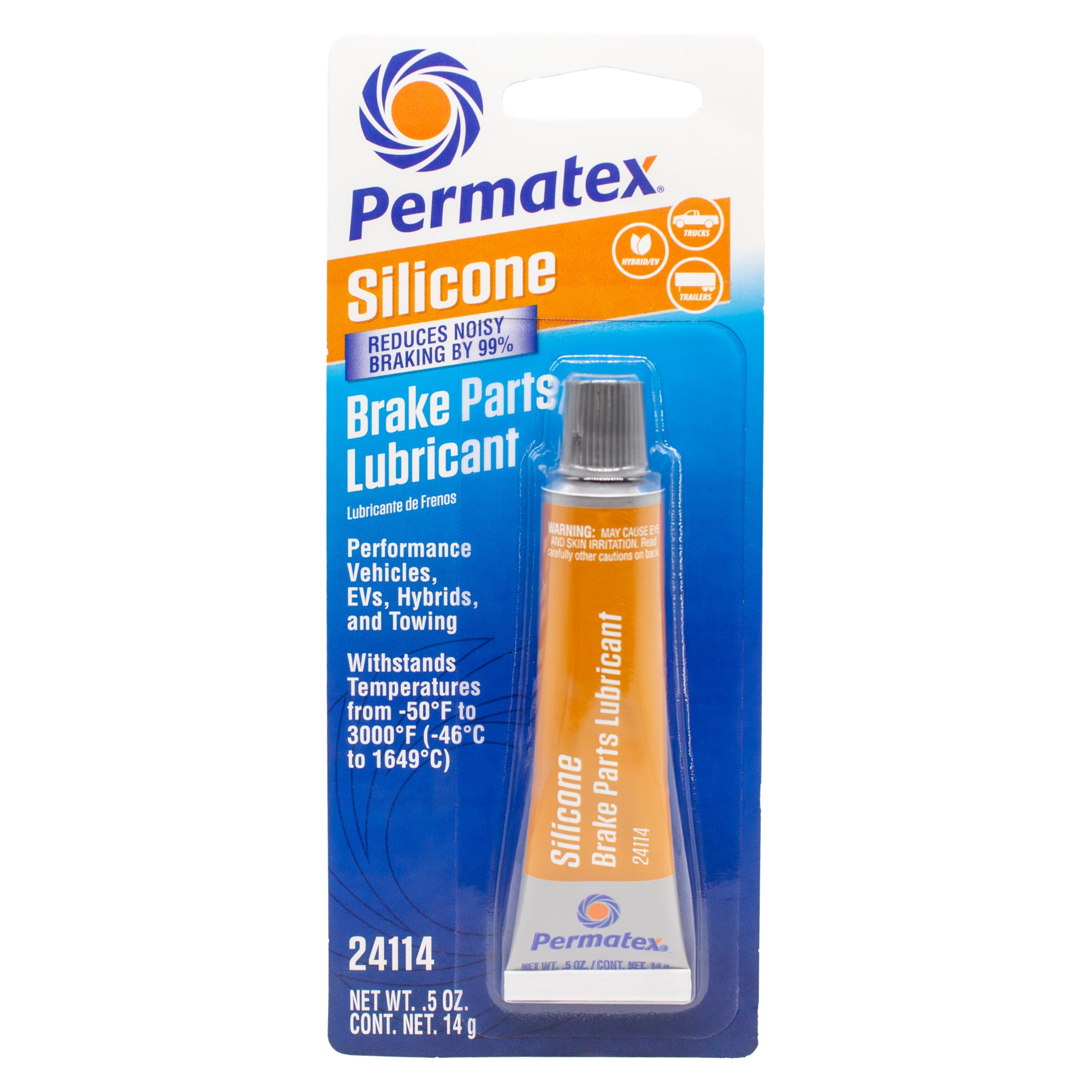 Permatex 24114 Silicone Brake Parts Lubricant, Eliminates Noisy Braking, Fortifi