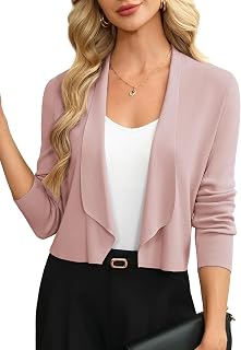 GRACE KARIN Womens Sweater Blazer Business Casual Cropped Cardigan Shrugs