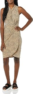 Amazon Essentials Womens Sleeveless Crossover Twist Neck Faux Wrap Dress