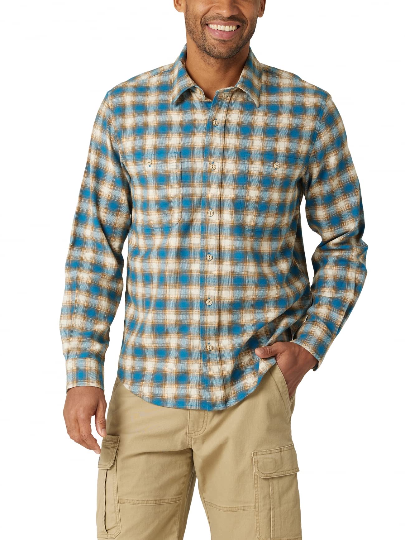 Wrangler Authentics Men's Cloud Flannel Button Down Woven Shirt