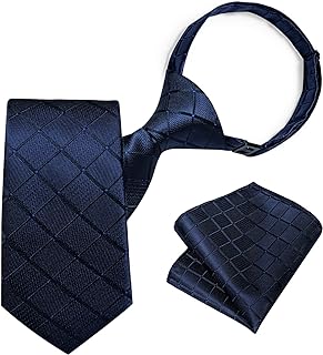 DiBanGu Boys Pre-Tied Neckties and Pocket Square Set Adjustable Strap Tie for Kids Wedding Party Graduation School Uniforms