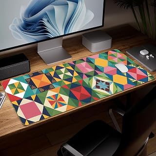 Minimalist Leather Desk Mat, Colorful Art Mouse Pad, Large Computer Keyboard, Gaming Mouse Pad, Protection and Desk Cover, Mat