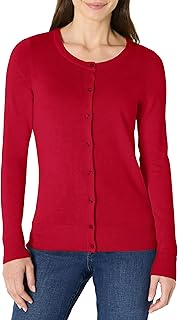 Amazon Essentials Women's Lightweight Crewneck Cardigan Sweater