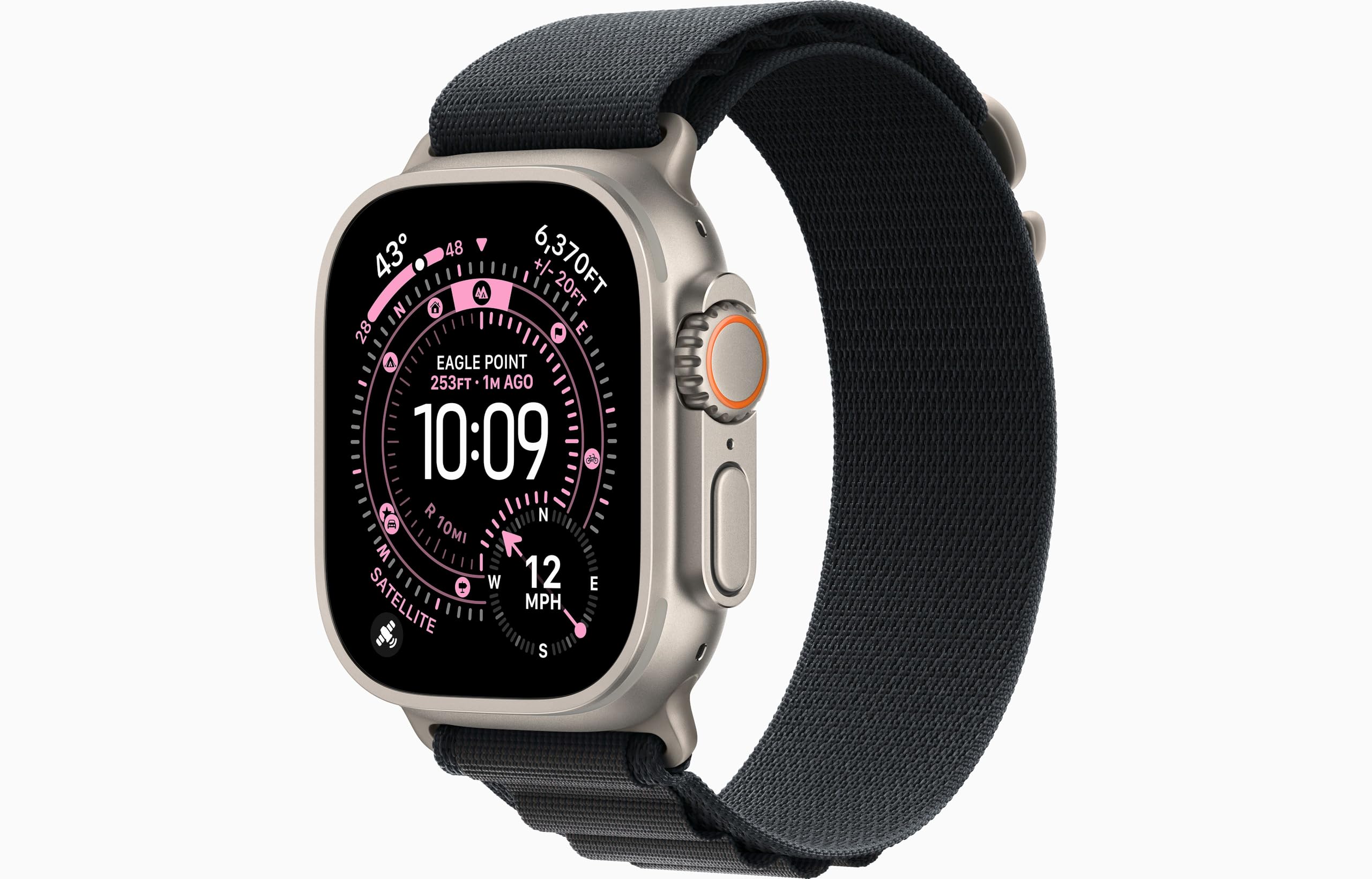 Apple Watch Ultra 3 [GPS + Cellular, 49mm] Natural Titanium Case with Black Alpi