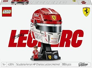 LEGO Editions Scuderia Ferrari HP Charles Leclerc Helmet 43014 | Set for 14+ Year Old Boys & Girls, Display Model Kit, Collectible Minifigure, Formula 1 Merchandise, Gift Idea, 886 Pieces