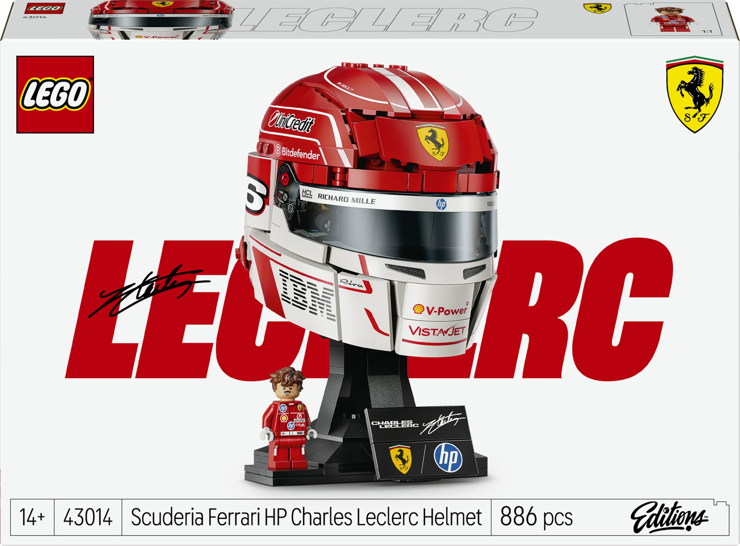 LEGO Editions Scuderia Ferrari HP Charles Leclerc Helmet 43014 | Set for 14+ Yea