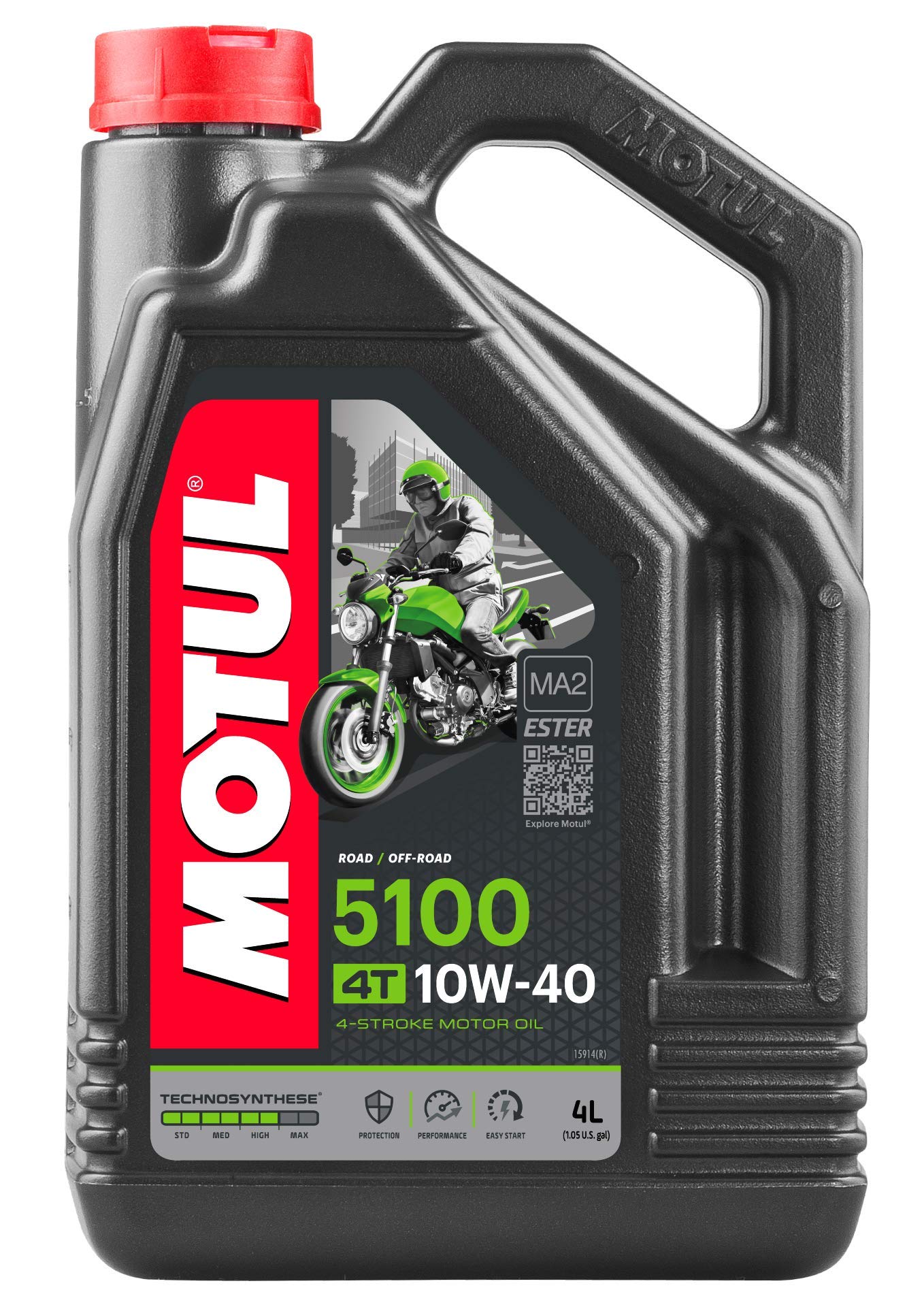 Motul 5100 10W-40 4T Synthetic Blend Engine Oil, 4-Liters