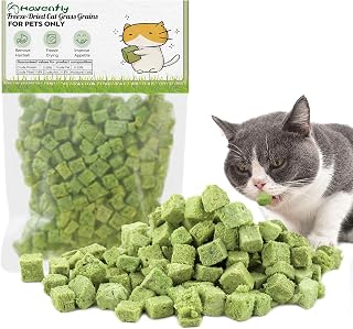 120g Cat Grass Treats for Cats, Freezed Drying Cat Grass Teething Stick Snacks, Edible Cats Chew Toys for Teeth Cleaning and Hairball Removal