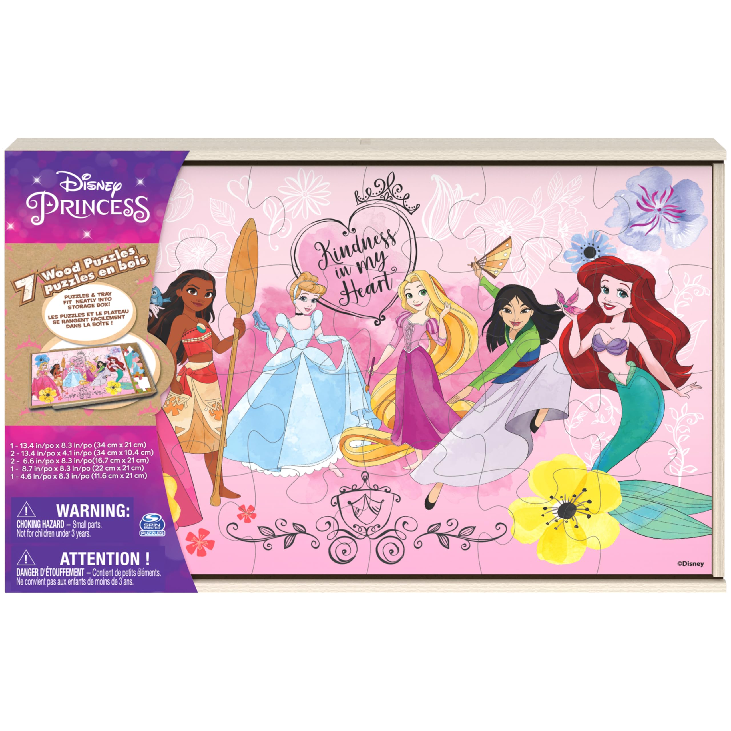 Spin Master Games Disney Princess Jigsaw Puzzles 7-Pack Preschool Activity | Art