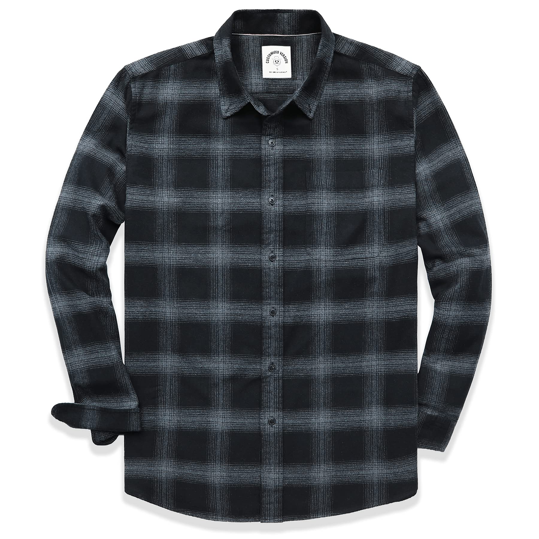 Dubinik® 6 oz Flannel Shirt for Men Cotton Casual Button Down Long Sleeve