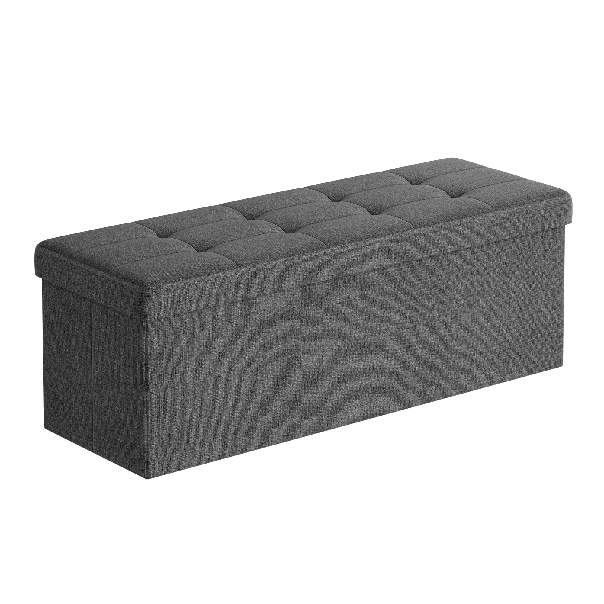 SONGMICS Ottoman Storage Box, Foldable Tufted Bench, 131L | 110 x 38 x 38 cm, Re