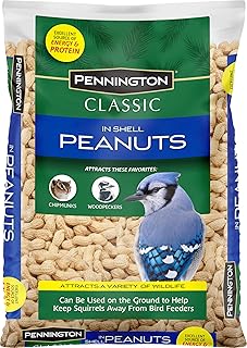 Pennington Classic in Shell Peanuts 5 pounds | Peanuts in Shell For Squirrels, Peanuts For Birds, 100% Whole; Use on Ground Near Feeders