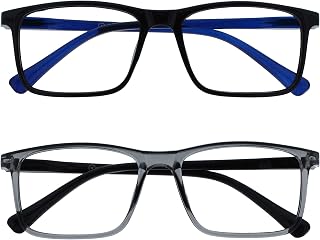 OPULIZE Ink Pack 2 Short Distance Glasses Myopia Large Black Grey Men Women MM4-17 -1.50