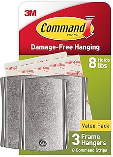 Command 8 lb Universal Hangers, 3 Hangers, 8 Strips | Universal Hangers for Sawtooth, D-Ring, Wire, Keyhole and Other Frames, Damage-Free Hanging for Home Décor
