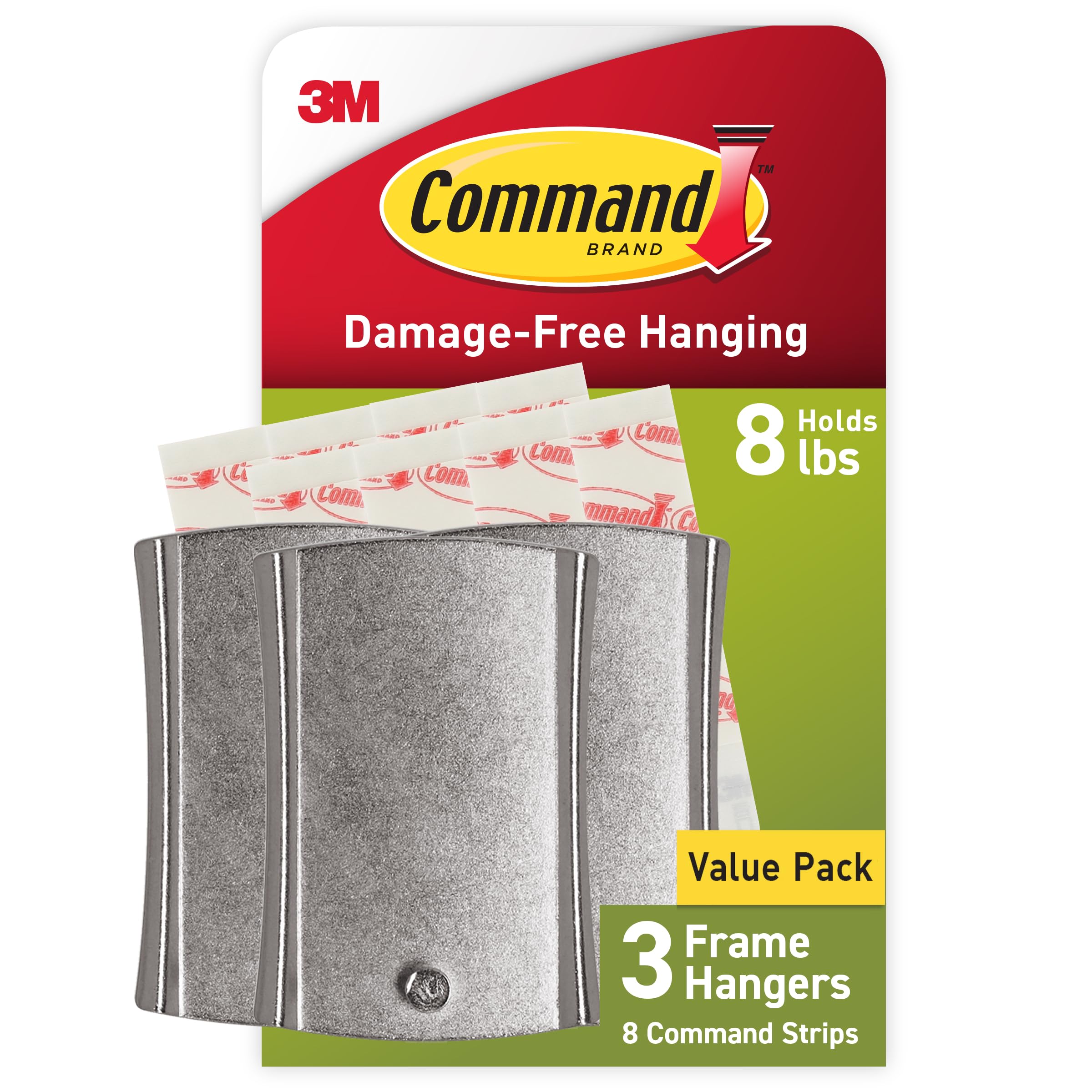Command 8 lb Universal Hangers, 3 Hangers, 8 Strips | Universal Hangers for Sawt