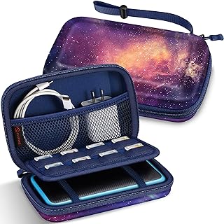 FINTIE Carrying Case for Nintendo New 2DS XL LL/New 3DS / 2DS / 3DS XL LL | Shockproof, Hard Shell Protective Cover, Portable Travel Storage Bag, Game Card Slots & Inner Pocket, Galaxy