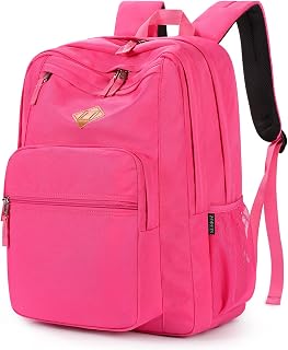 ZORFIN 26L Backpack for College, and Travel: Water Resistant Bookbag - Hotpink