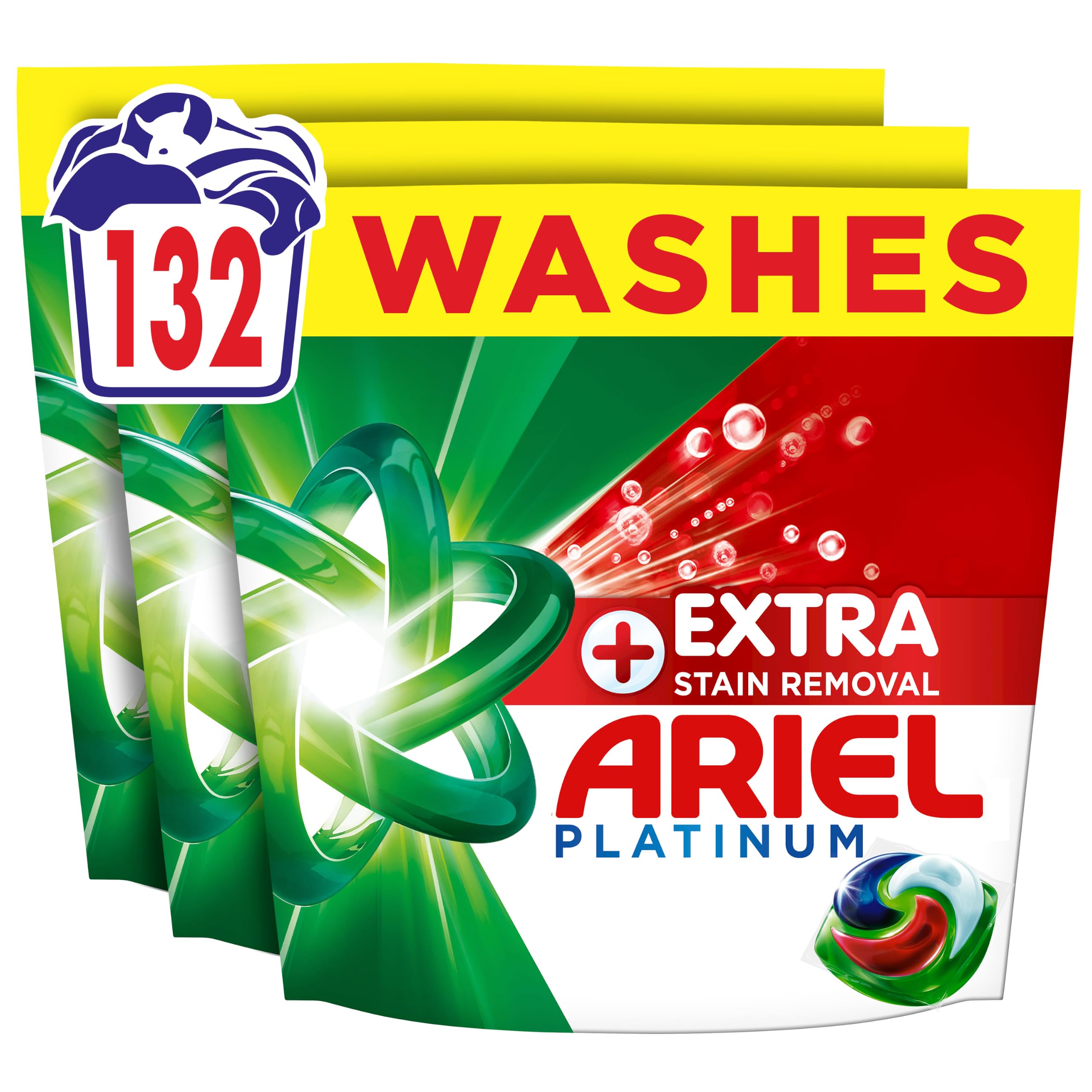 Ariel Platinum Washing PODS® Extra Stain Removal (44ctx3) 132ct | 3 x 44 Washes