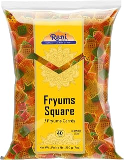 Rani Far Far / Fryums (Wheat & Tapioca Pellet) Square Shape 7oz (200g) ~ Vegan, Kosher, Uncooked, Used to Make Papad, Bhungra / Chip Snack