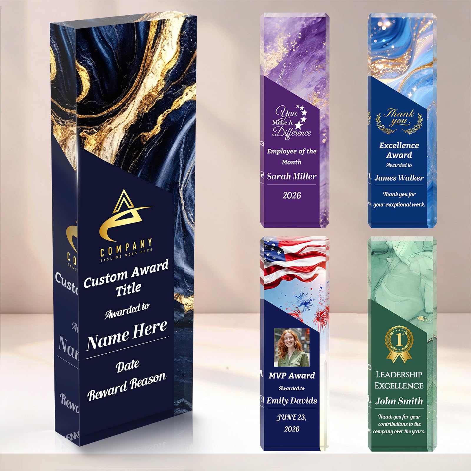 Ueedklaayy Personalized Acrylic Trophy Award | Custom Trophy Plaque with Logo Ph
