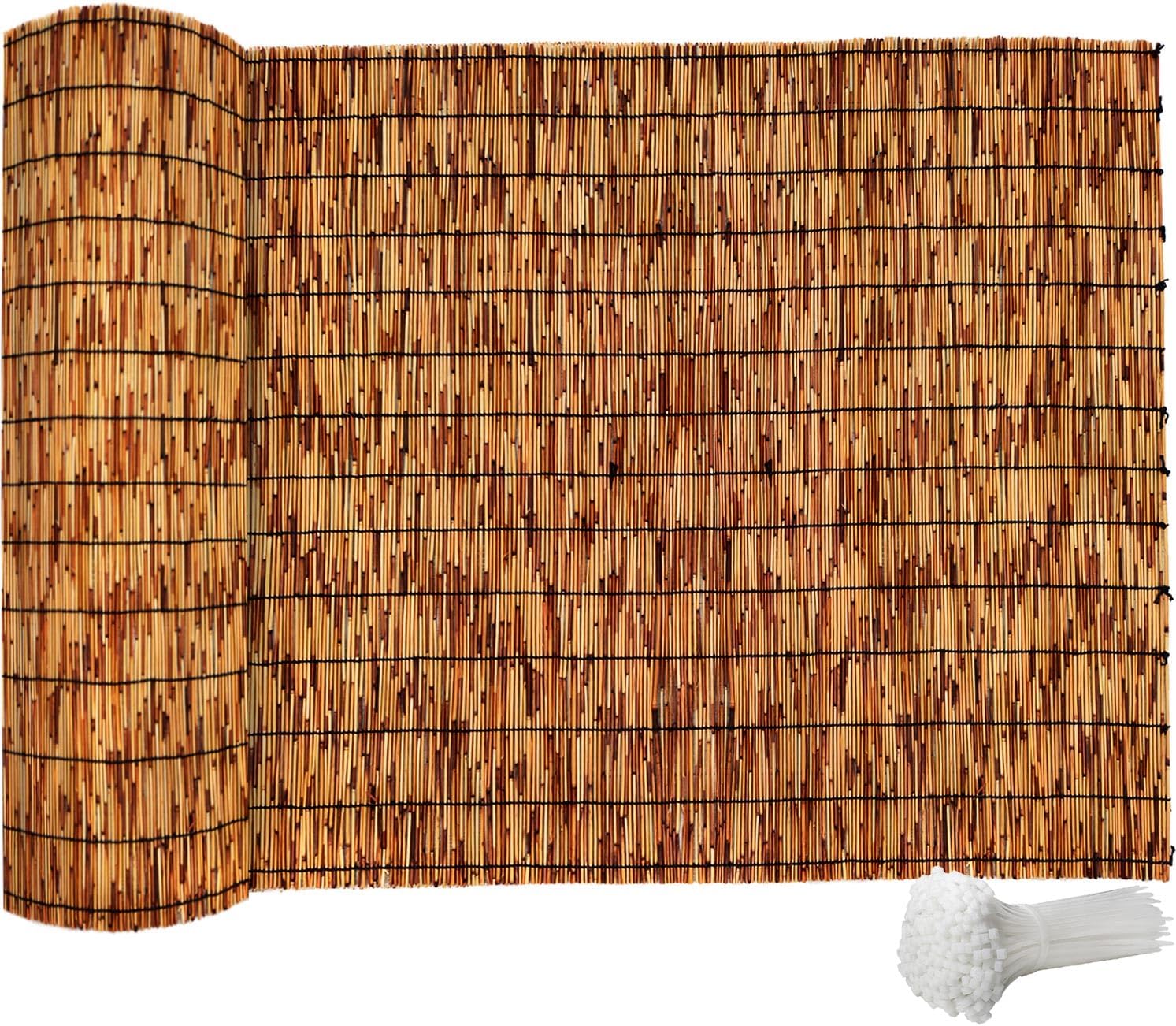 Bamboo Fence,Reed Fencing 4Feet High Bamboo Privacy Screen Outdoor for Patio, Re
