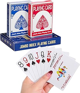 Fanwer Large Print Playing Cards 2 Pack, Deck of Cards, Jumbo Index | for Seniors, Vision Impaired, Low Vision Crowd, Adults, Poker Playing for Blackjack, Euchre, Canasta