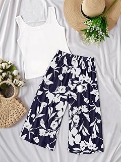 2 Piece Set Women Sleeveless Round Neck Short Pants Casual Wear for Wife Mom Girlfriend Travel Home