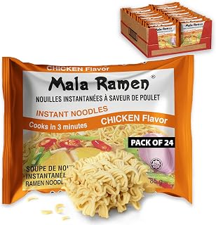 Mala Ramen Instant Noodle - Chicken Noodles 85G (Case Of 24) 2.04 Kg - Cooks In 3 Minutes