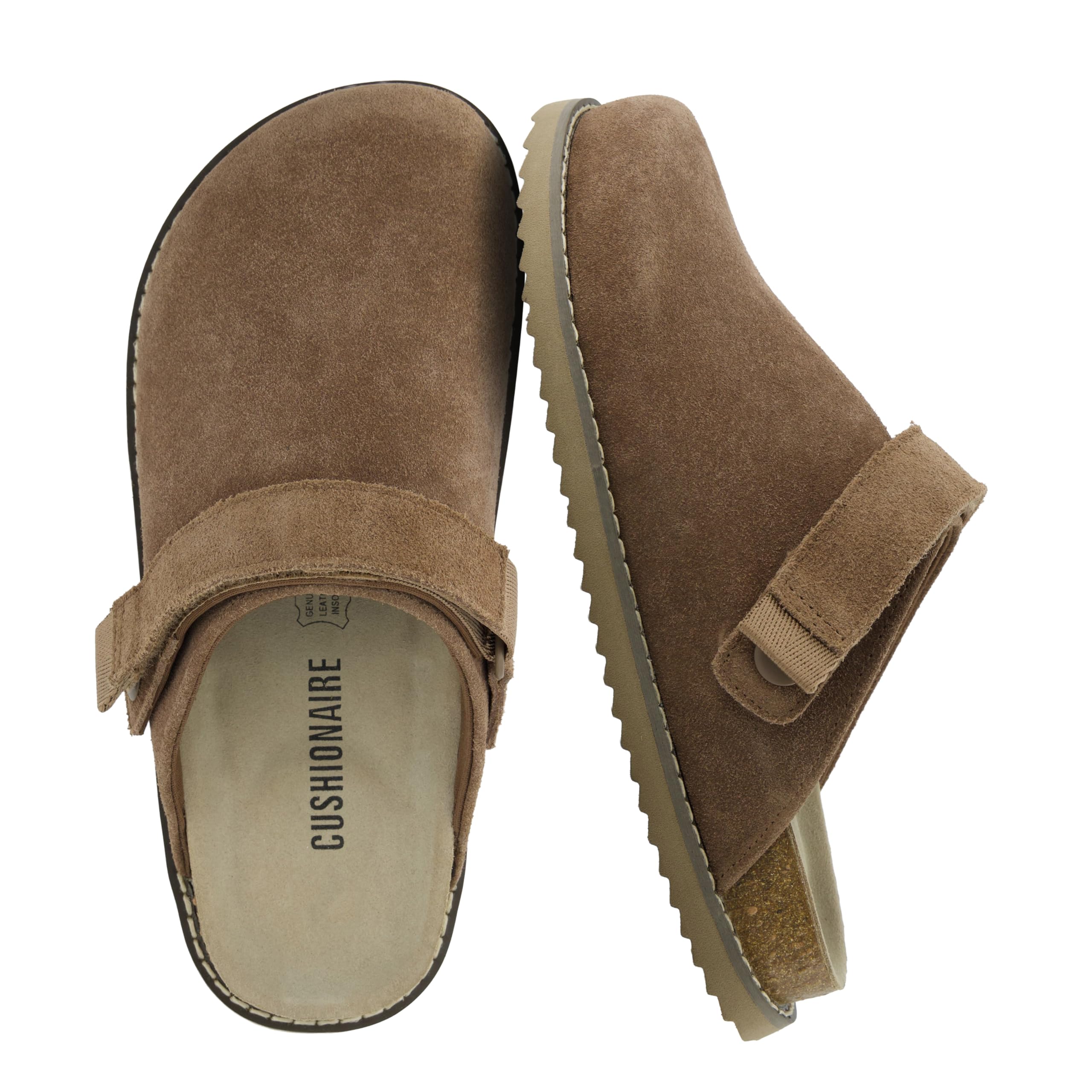 CUSHIONAIRE Boulder Genuine Leather Clogs for Women, Slingback Slip On Shoes wit