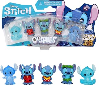 Ooshies Stitch Collectibles 5 Pack Pencil Toppers – Chance of Rare Limited Edition Gold Collector Pack – Mini Figures for Kids Ages 5+, School Accessories, Party Bag Fillers & Gifts