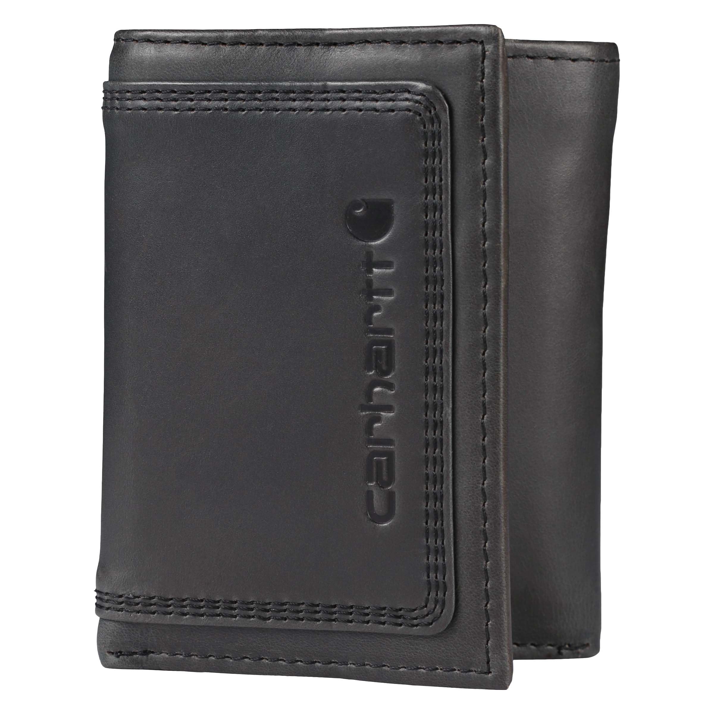 Carhartt Men's Top Grain Leather Trifold, Contrasting Stitch