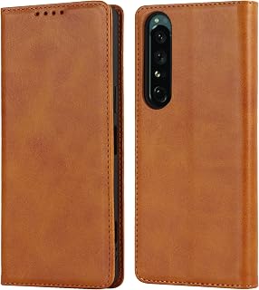 【Hamany】 対応 Xperia 1 iv ケース 手帳型 エクスペリア1 iv ケース カード収納 -ファッションライトブラウン