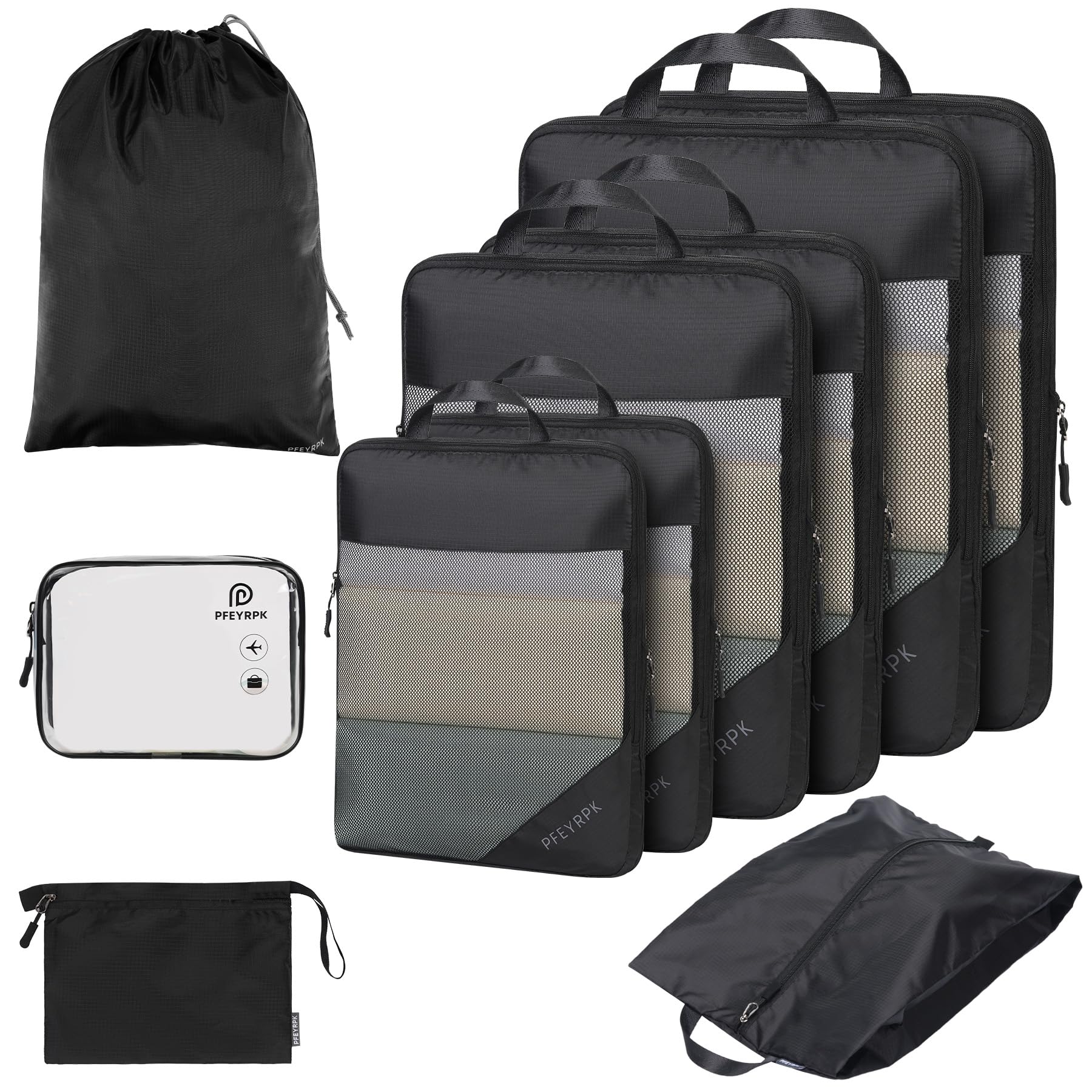 PFEYRPK Lightweight Compression Packing Cubes for Suitcases, Compressible Expand