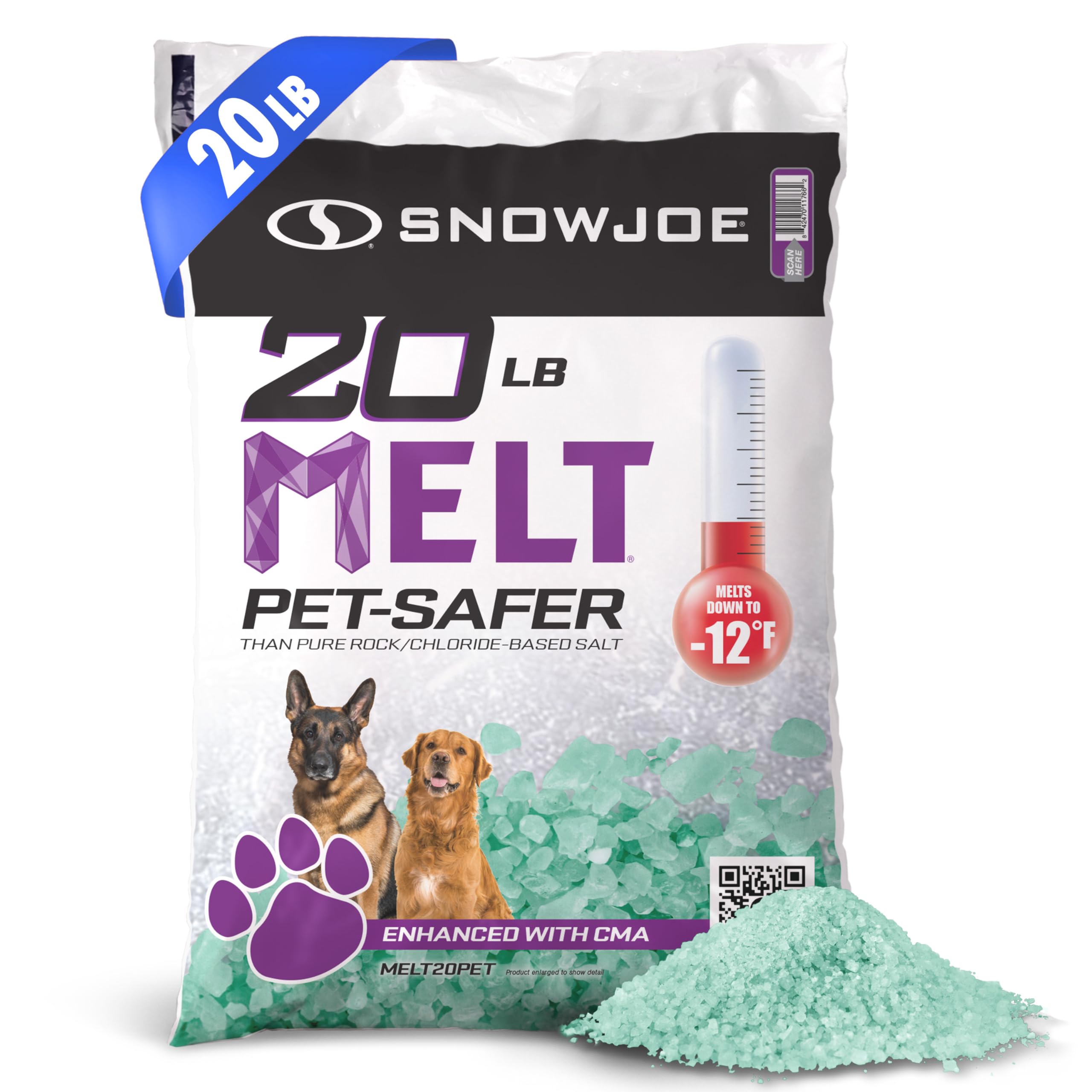 Snow Joe Snow & Ice Melter, Fast-Acting Pellets, Calcium Magnesium Acetate | 20 