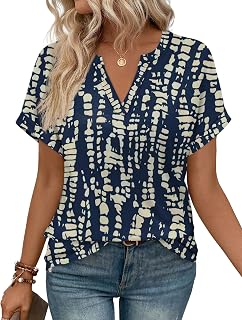 WIHOLL Womens Blouses Spring Tops Short Sleeve Shirts Dressy Casual Summer Vacation Fashion Clothing 2026