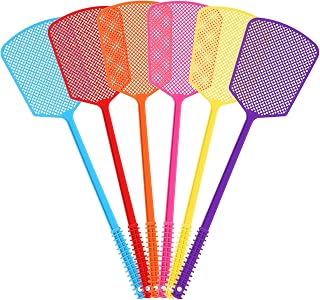 Fly Swatter,Plastic Flyswatters Multi-Pack,6 Bulk Vibrant Colorful Fly Killer,Long Handle Bug Swatter for Indoor and Outdoor