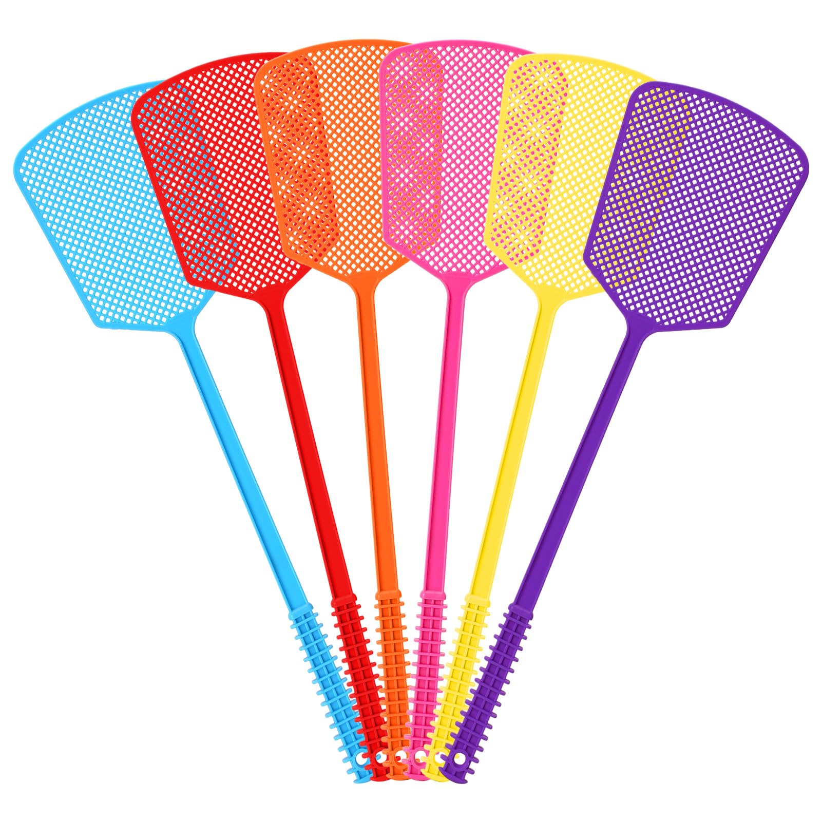Fly Swatter,Plastic Flyswatters Multi-Pack,6 Bulk Vibrant Colorful Fly Killer,Lo
