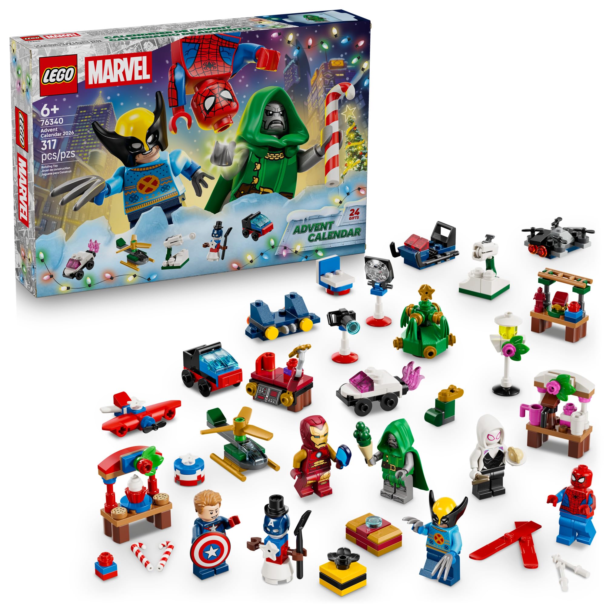 LEGO Marvel Advent Calendar 2026 76340 | Christmas Advent Calendar for Kids, Bui