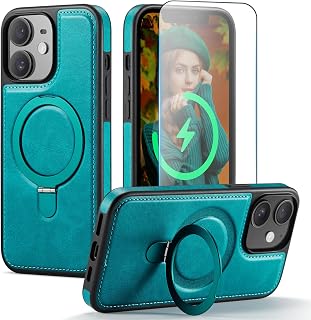 for iPhone 12/12 Pro Case with Stand Compatible Magsafe, Green