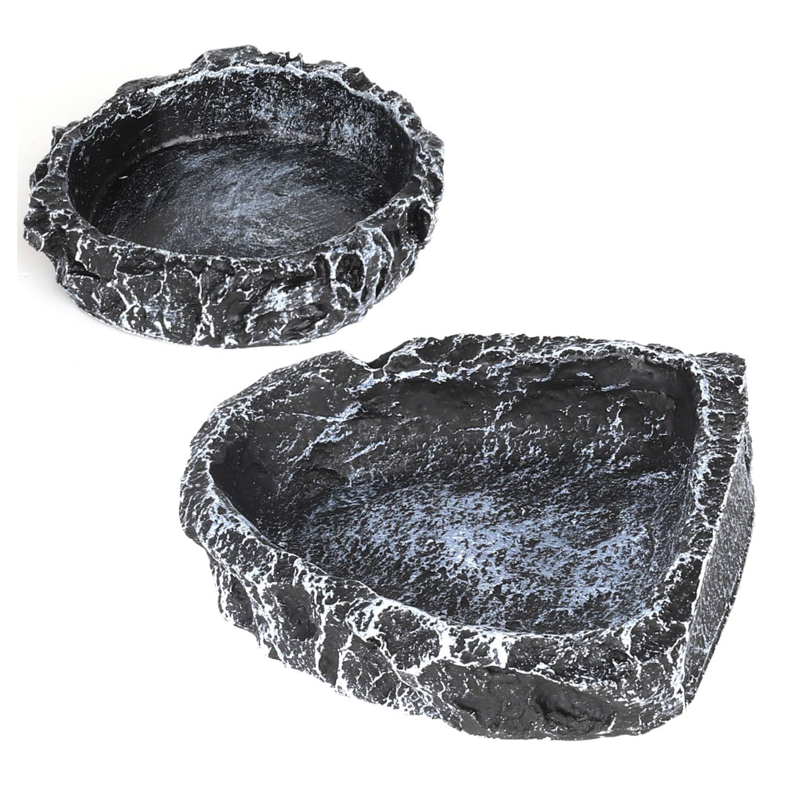 Reptile Water Dish Food Bowl for Bearded Dragon Tank Accessories, Reptile Rock F
