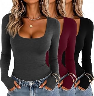Oakgarden 3 Pack Thermal Shirts for Women Long Sleeve Fleece Top