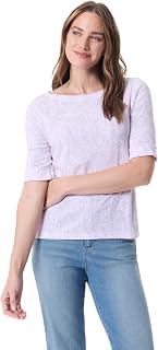 Gloria Vanderbilt Alanis Boat Neck Knit Tee Shirt with Elbow Sleeves Standard Alanis Boat Neck Knit Tee Shirt with Elbow Sleeves Standard Women's