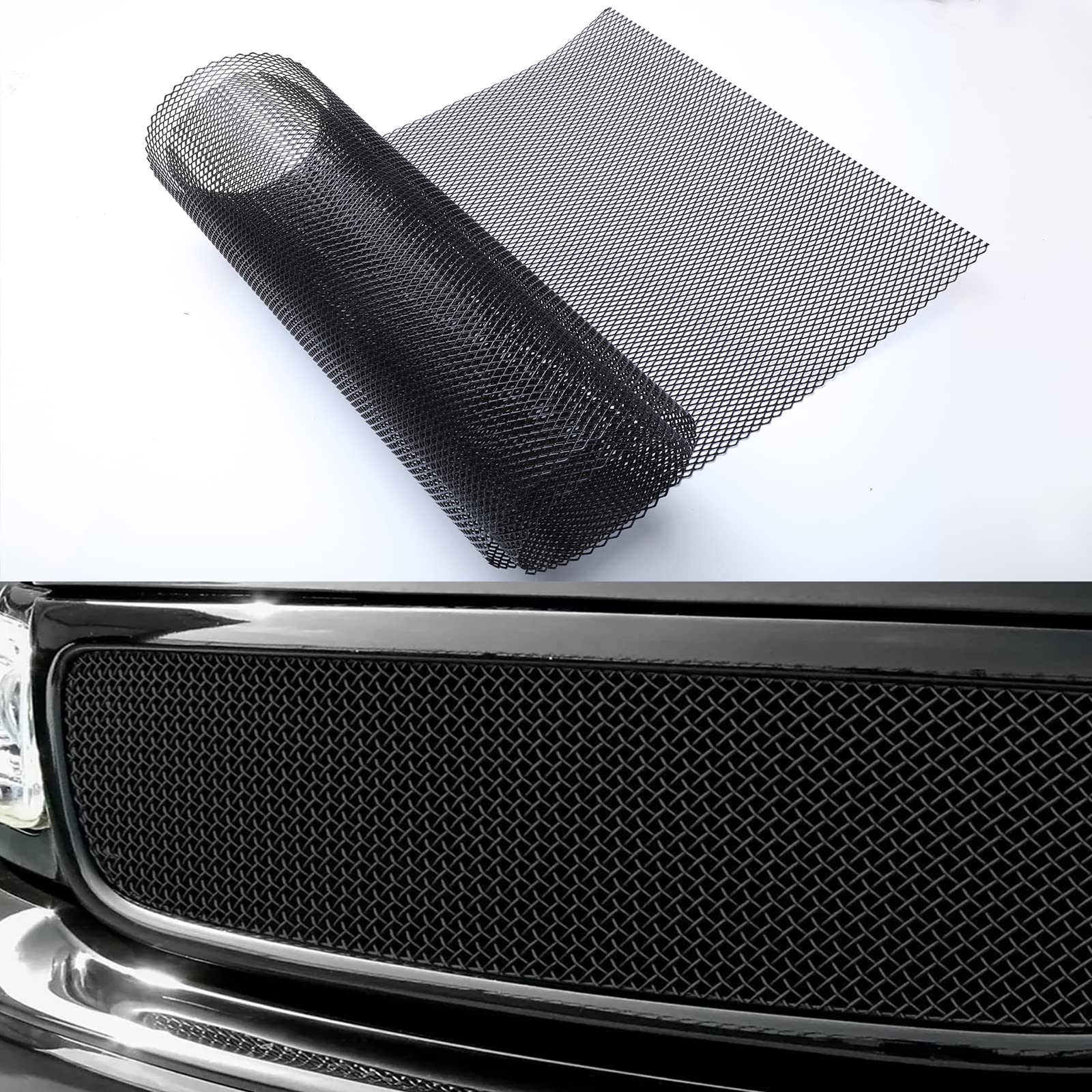 Tongze 47"X16" Universal Black Metal Mesh: Aluminum Alloy 3 x 6mm Rhombic Hole C