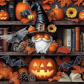 Halloween Puzzle 500 Piece with Lettered for Adults Gift, Pumpkin Bookshelf | Jigsaw Puzzle Featuring Spooky Artwork Ghostly Monster, Halloween Decor & Gifts, For Family Gatherings Game Night, 20x20”