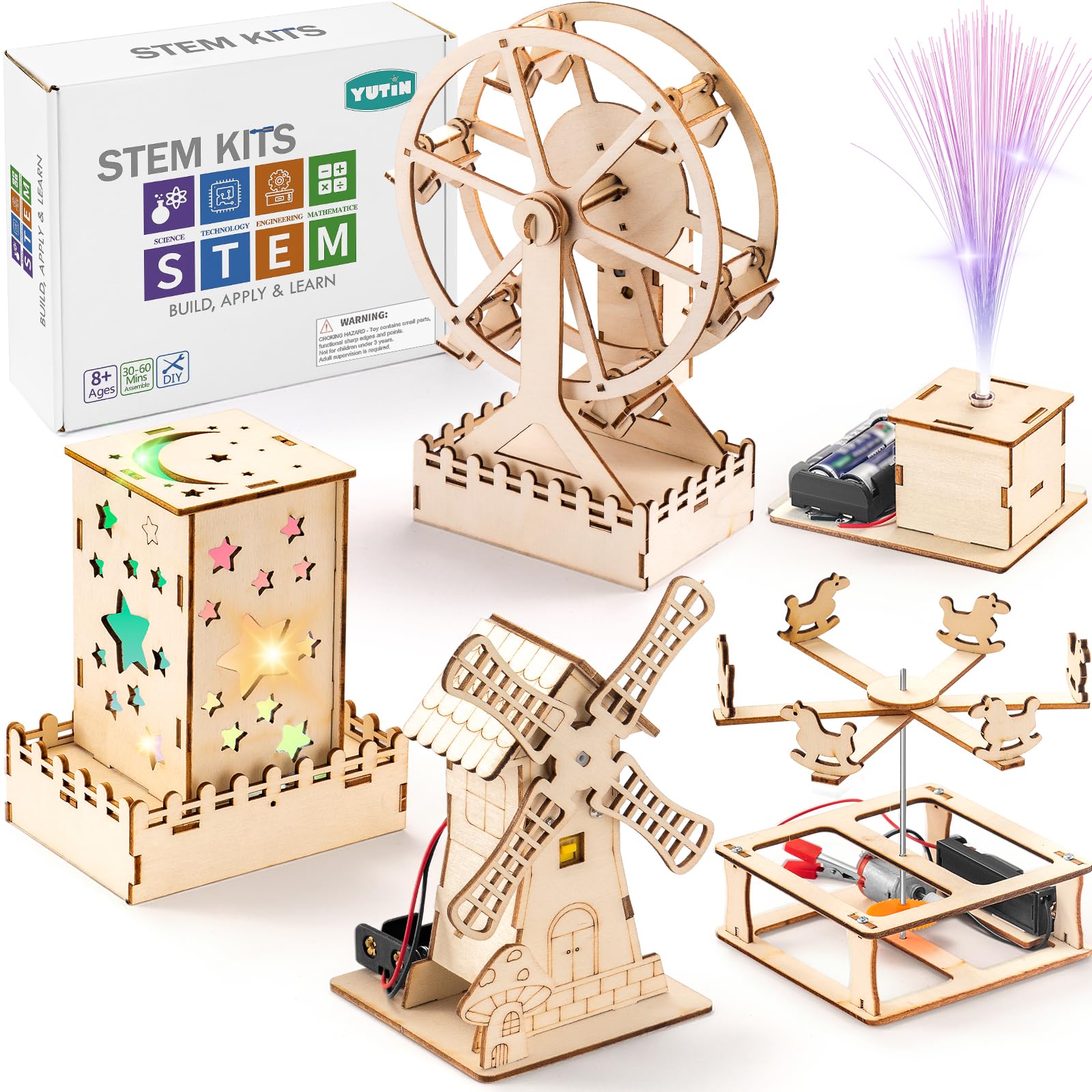 5 Individual STEM Science Kits for Kids, Wood Arts and Craft Kits 8-12 | STEM To