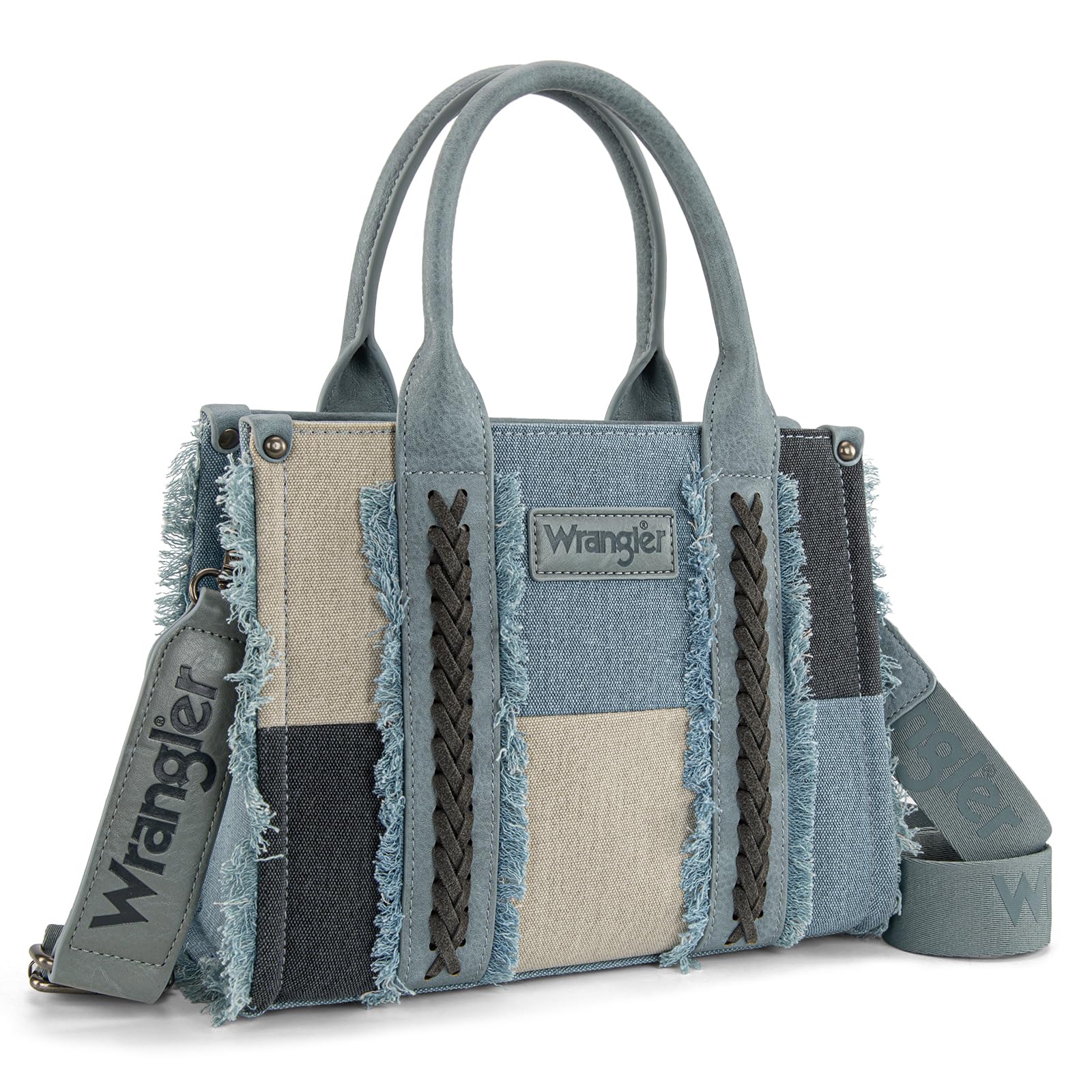Montana West Wrangler Tote Bag for Women Canvas Woven Top Handle Handbags with G