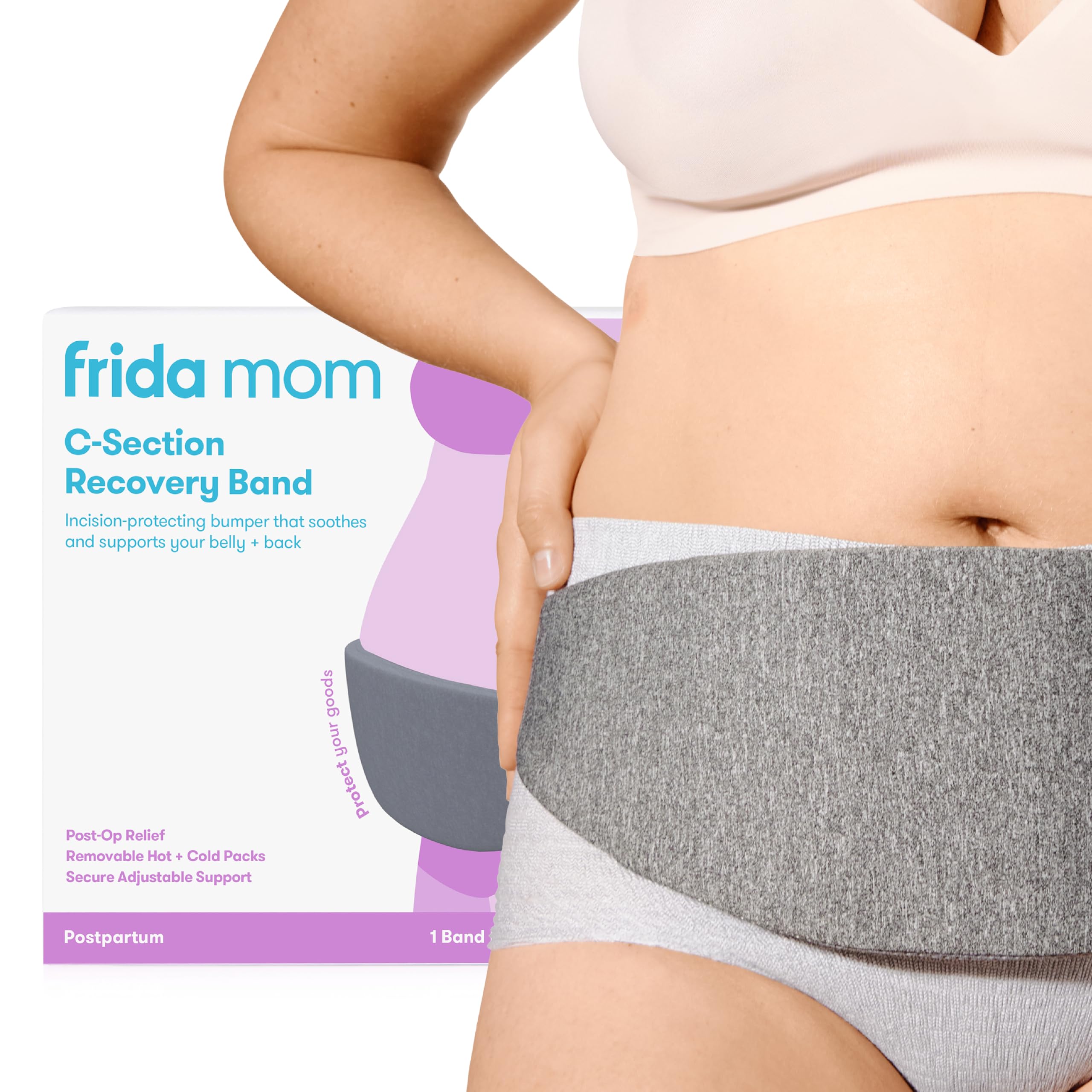 Frida Mom C-Section Hot & Cold Therapy Belly Binder, Recovery Band | Incision Pr